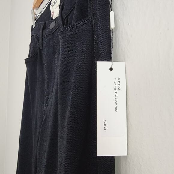 L'Agence Sevyn High Rise Super Flare Bellbottom Jean Black Stretch 25 NWT - Picture 3 of 11